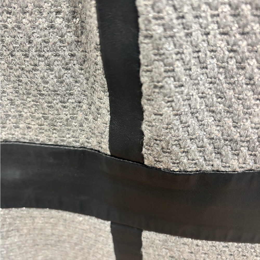 Milly Black Lambskin Leather & Metallic Silver Knit Dress Size 10. - Picture 7 of 11